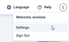 Select the language menu to change the displyed language.